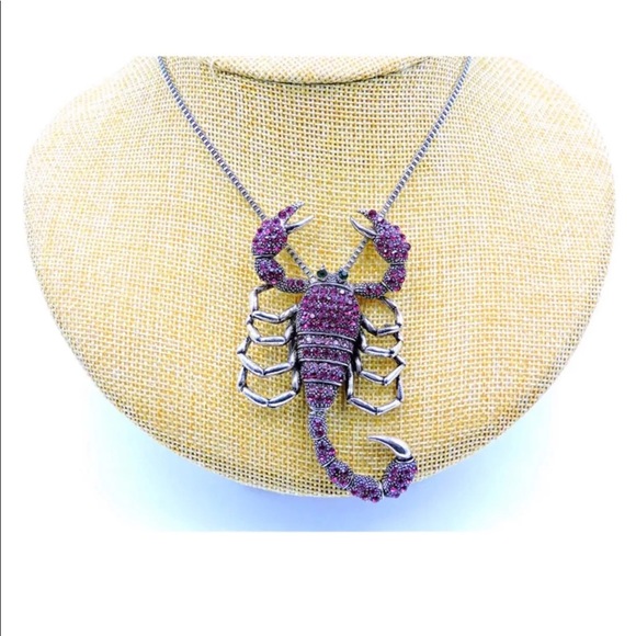 Jewelry - Pink Crystal Scorpion Necklace (Tail Moves)